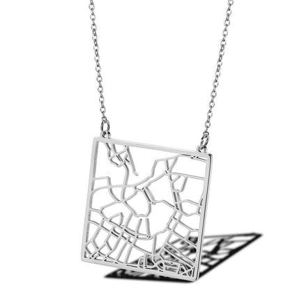 Stainless Steel 18K Gold Plated Casual Simple Style Map Pendant Necklace