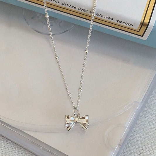 Sterling Silver Romantic Simple Style Butterfly Pendant Necklace