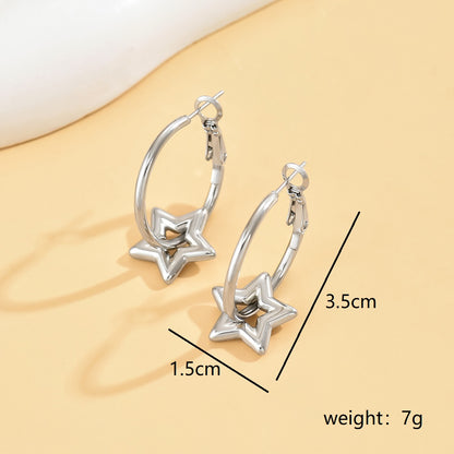 1 Pair Simple Style Artistic Star Ferroalloy Drop Earrings