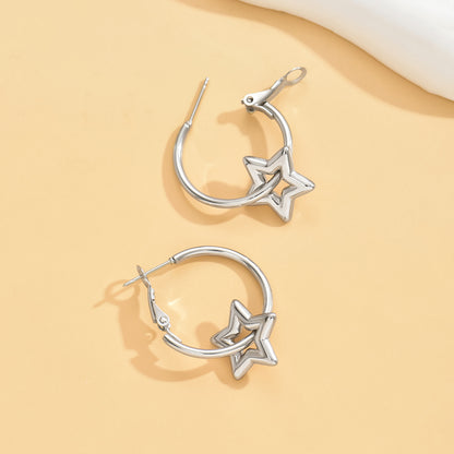 1 Pair Simple Style Artistic Star Ferroalloy Drop Earrings