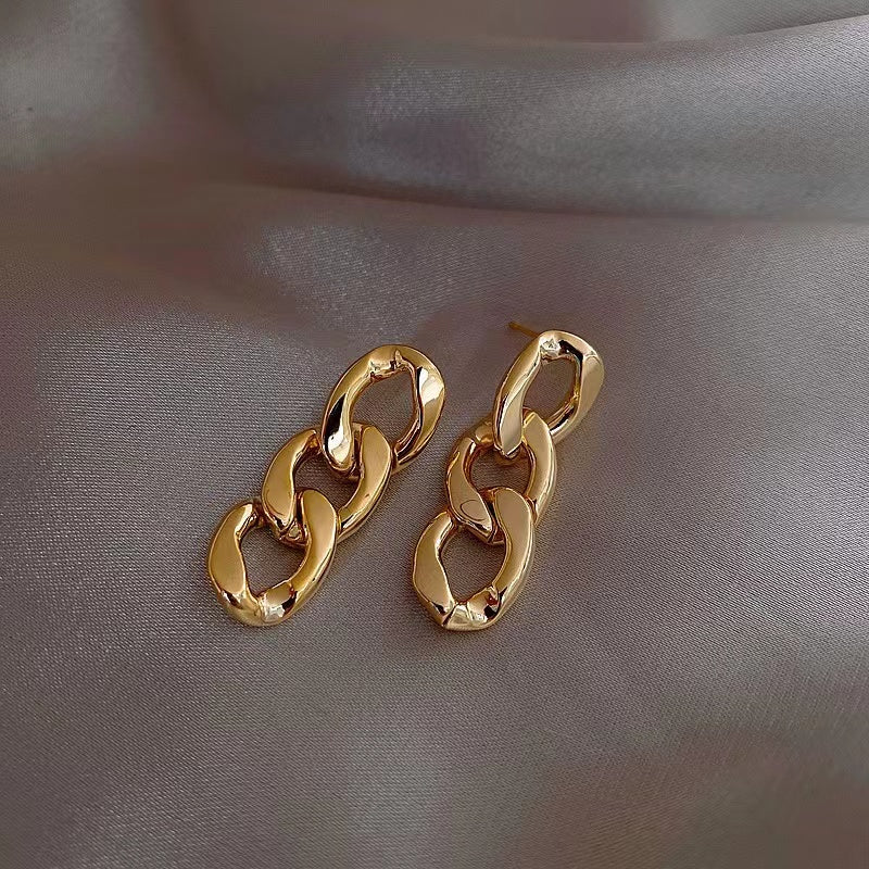 1 Pair IG Style Geometric Stainless Steel Gold Plated Drop Earrings