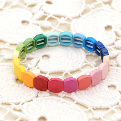 Fashion Couple Rainbow Enamel Alloy Bracelet