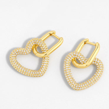 New Jewelry Earrings Diamond Geometric Love Earrings Wholesale Gooddiy