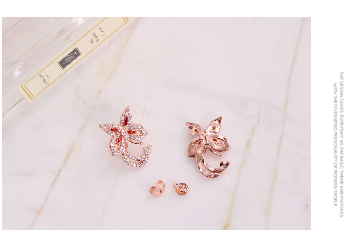 1 Pair Ethnic Style Shiny Butterfly Plating Inlay Copper Zircon Ear Studs