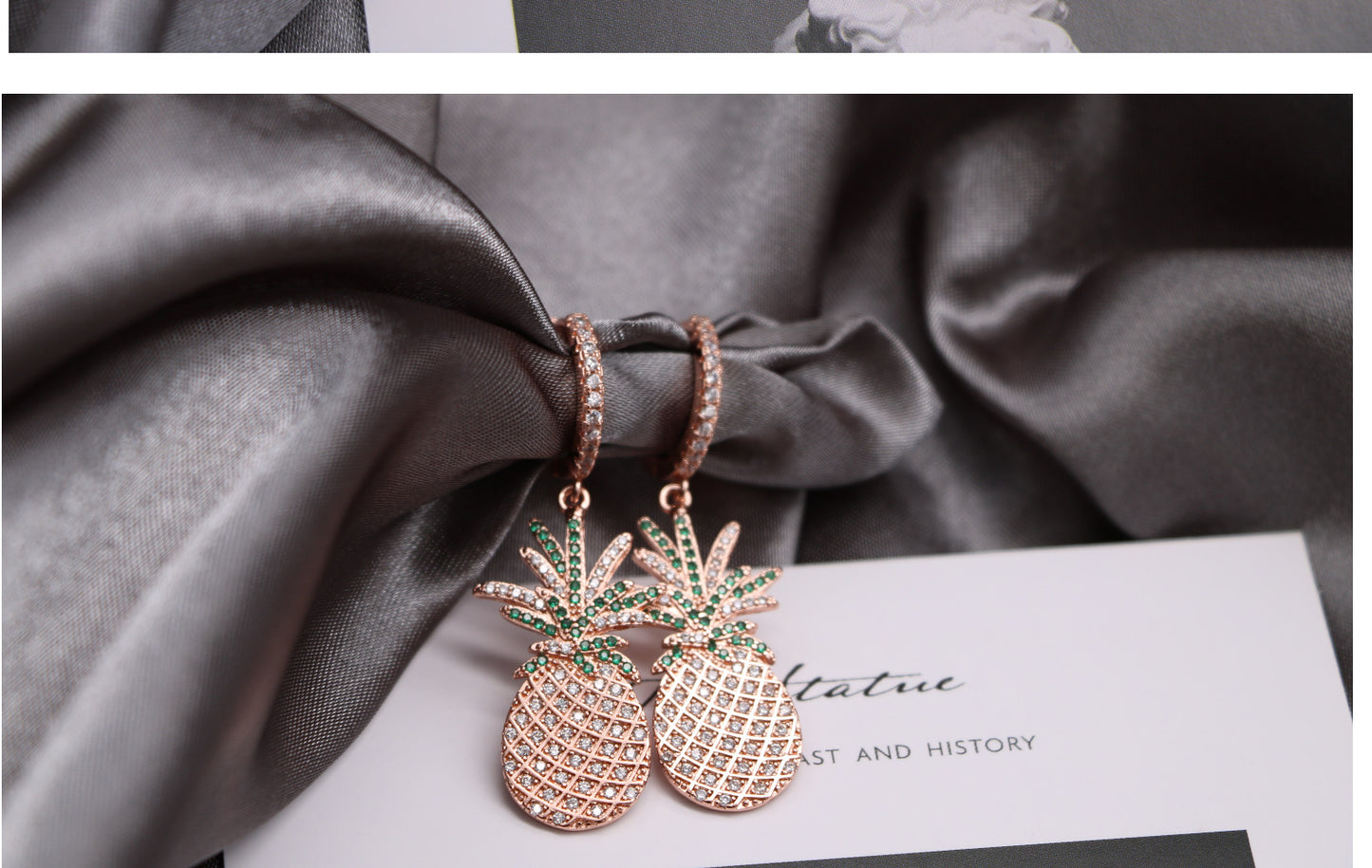 1 Pair IG Style Shiny Pineapple Plating Inlay Copper Zircon Drop Earrings