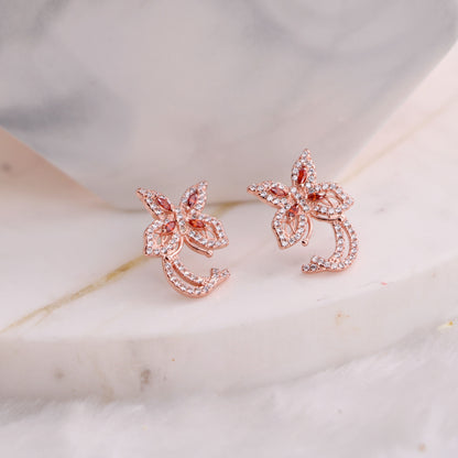 1 Pair Ethnic Style Shiny Butterfly Plating Inlay Copper Zircon Ear Studs