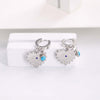 1 Pair IG Style Casual Devil's Eye Heart Shape Plating Inlay Titanium Steel Turquoise Drop Earrings