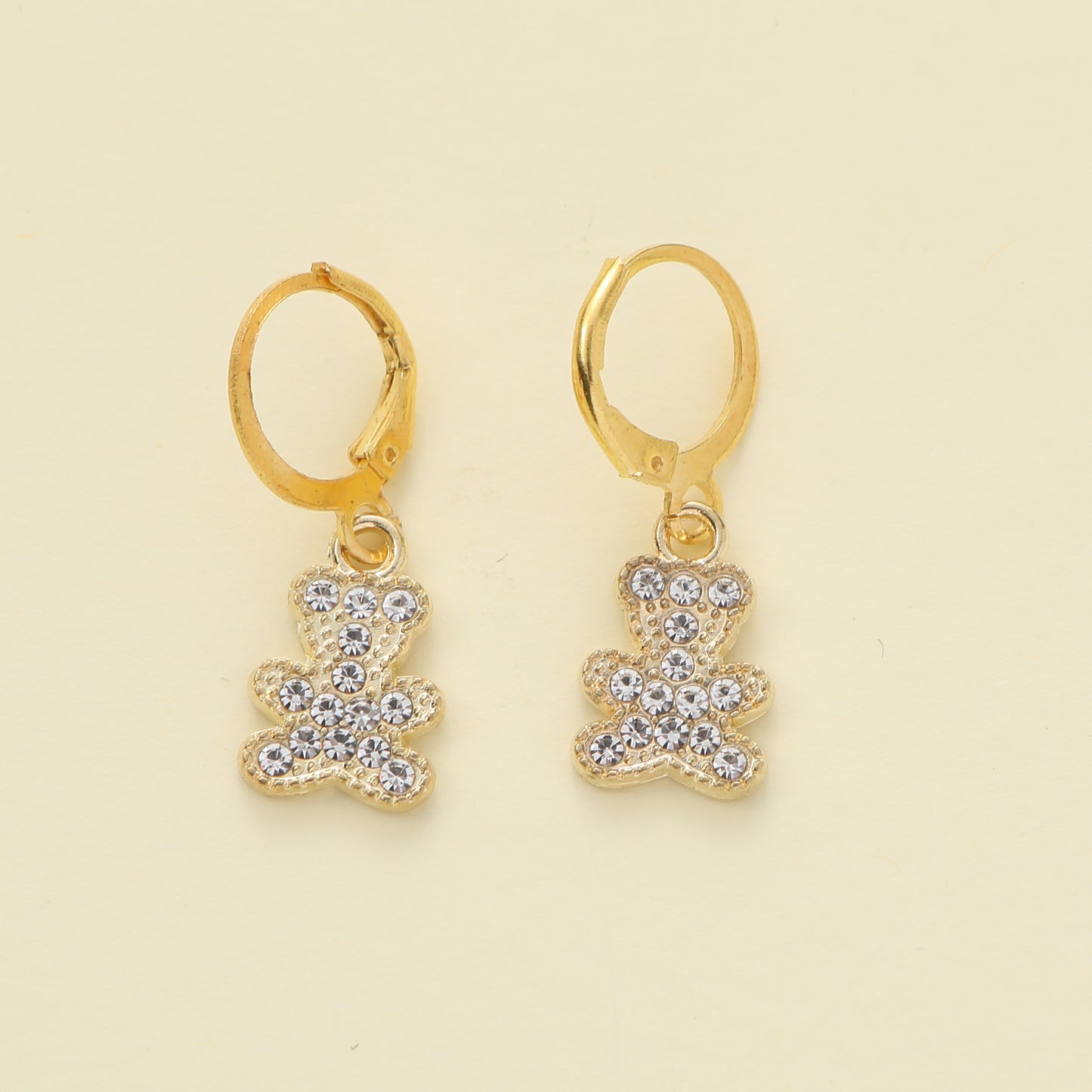 1 Pair Elegant Shiny Star Owl Alloy Zircon Drop Earrings