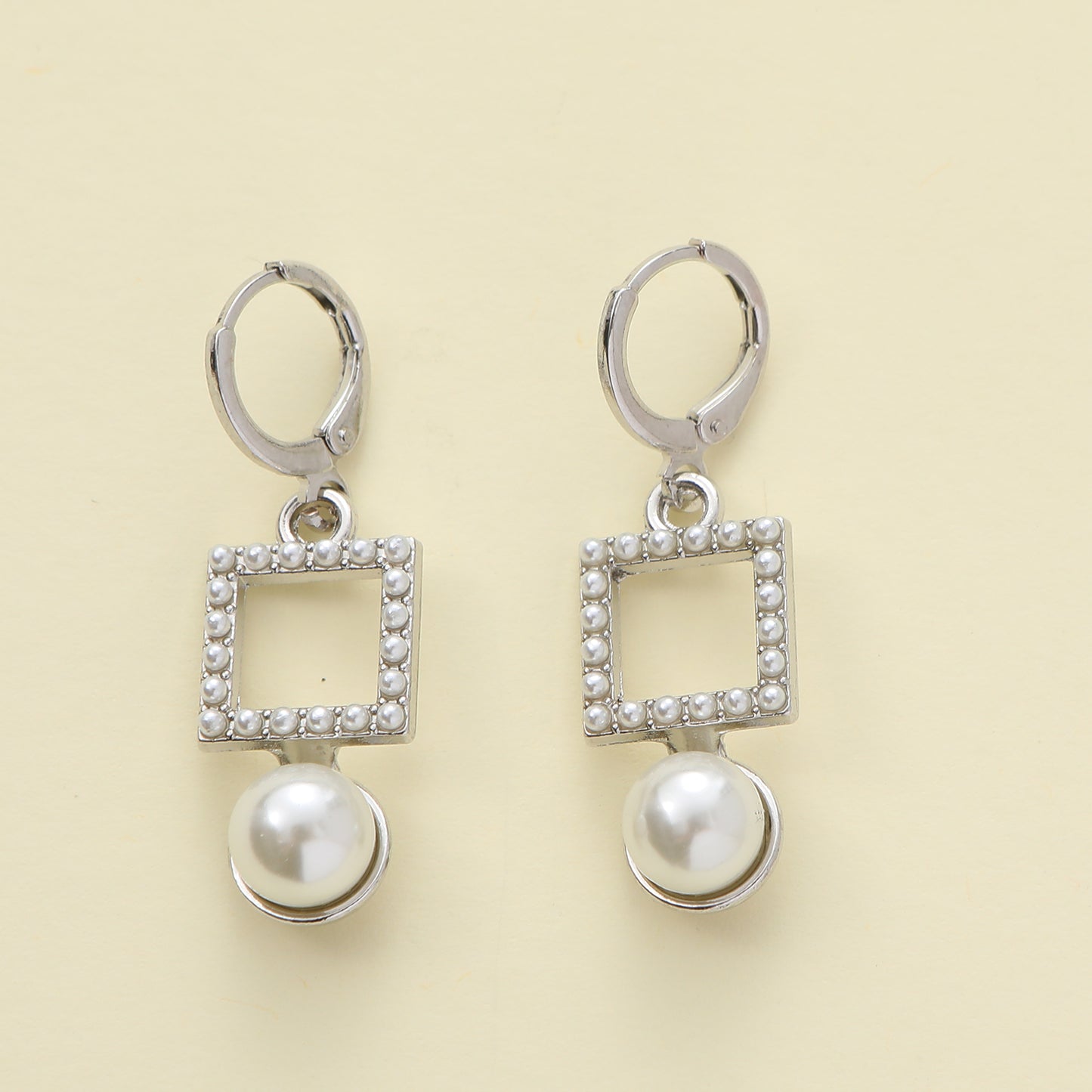 1 Pair Elegant Shiny Heart Shape Pearl Alloy Zircon Drop Earrings