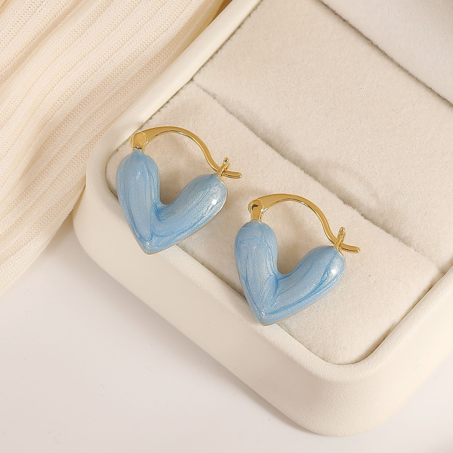 1 Pair Elegant Sweet Heart Shape Copper Plating Earrings