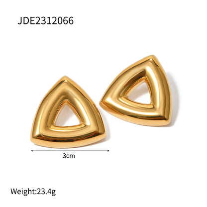1 Pair Simple Style Classic Style Solid Color Plating Stainless Steel 18K Gold Plated Ear Studs