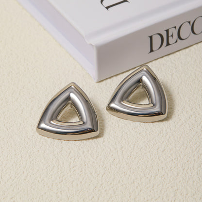 1 Pair Simple Style Classic Style Solid Color Plating Stainless Steel 18K Gold Plated Ear Studs