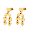 1 Piece Casual Simple Style Heart Shape Plating Stainless Steel Drop Earrings