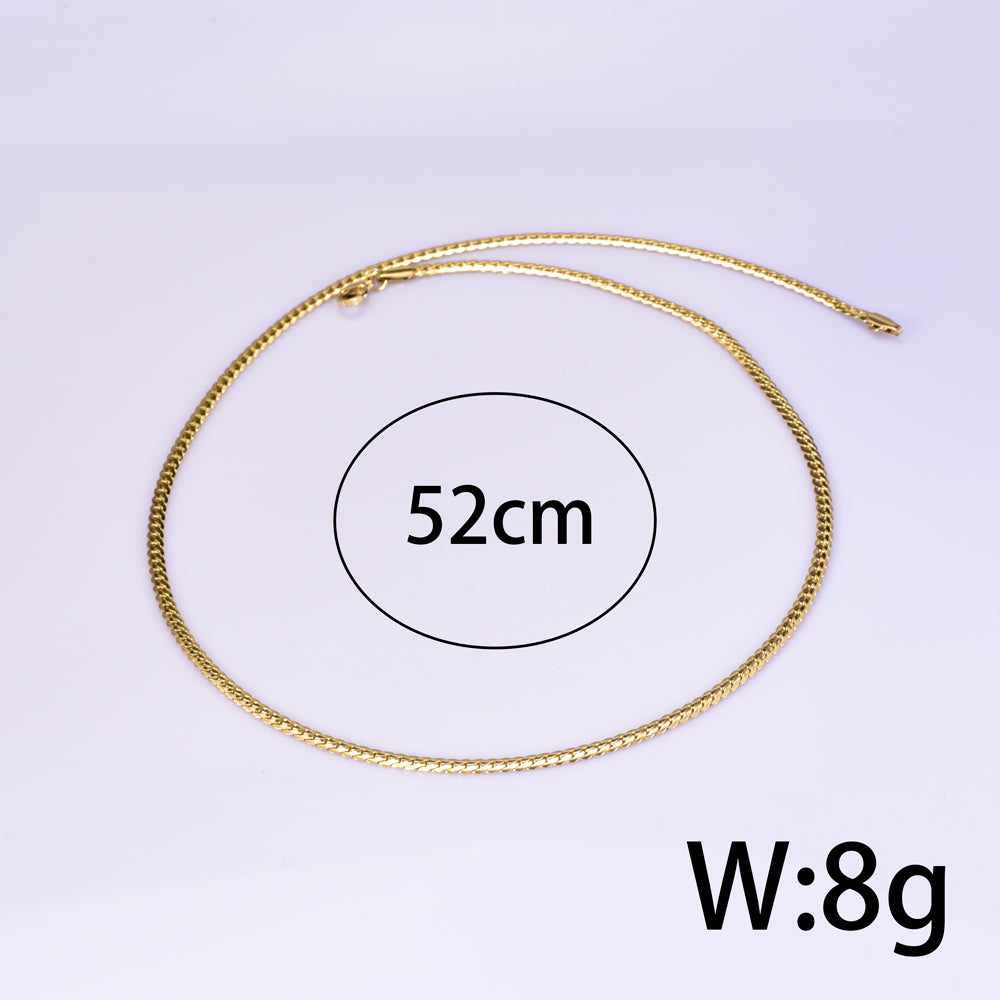 Titanium Steel 18K Gold Plated Simple Style Solid Color Necklace