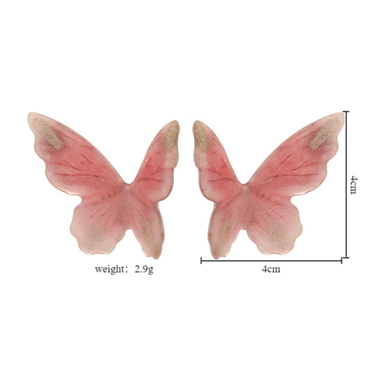 1 Pair Sweet Artistic Butterfly Epoxy Resin Ear Studs