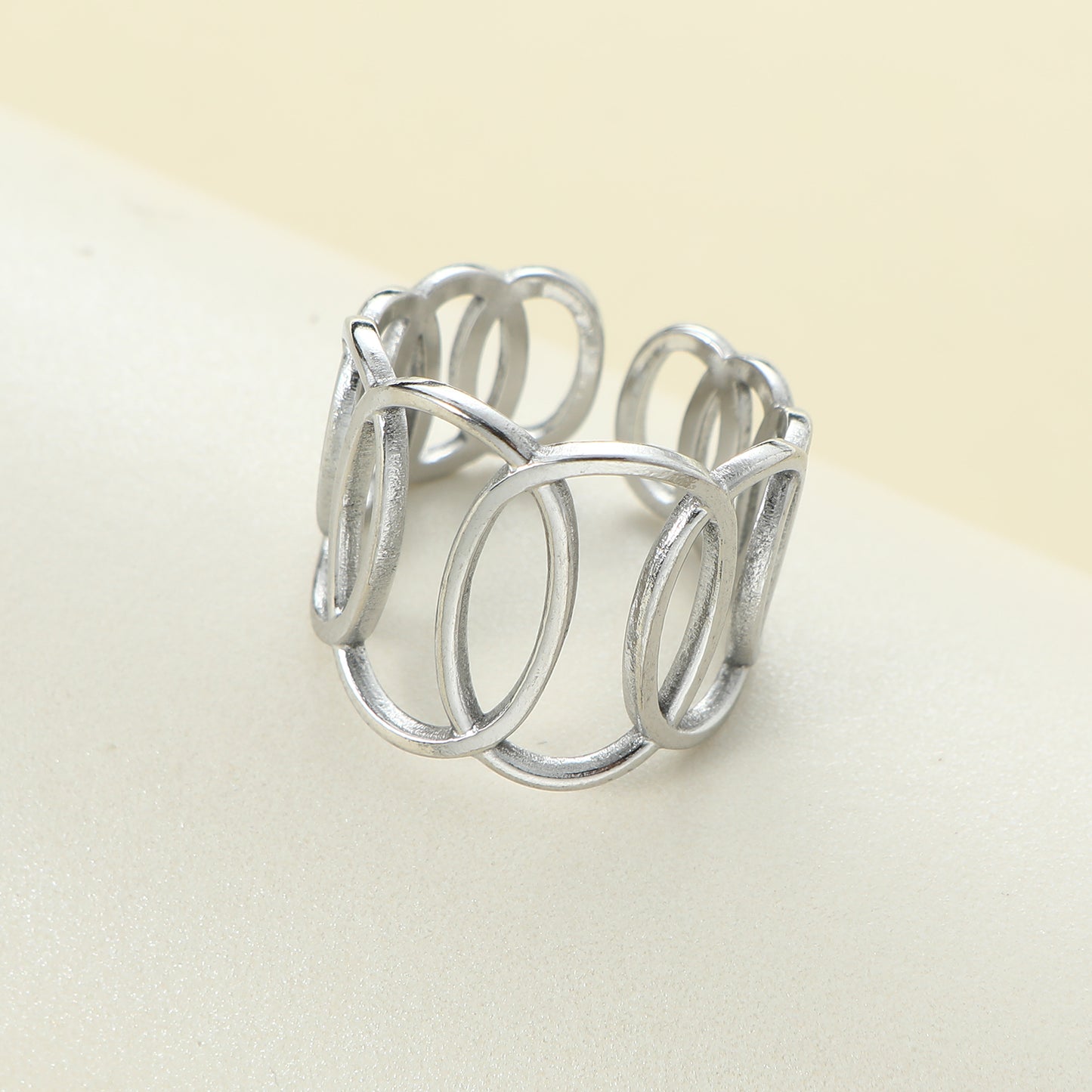 Titanium Steel Casual Simple Style Geometric Open Rings