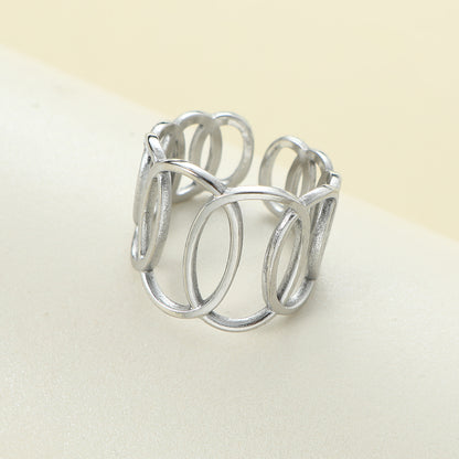 Titanium Steel Casual Simple Style Geometric Open Rings