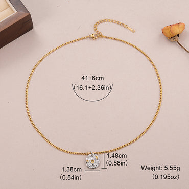 Copper Gold Plated Elegant Glam Luxurious Plating Water Droplets Pendant Necklace