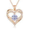 Sterling Silver MAMA Simple Style Shiny Letter Heart Shape Inlay Birthstone Zircon Pendant Necklace