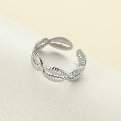 Titanium Steel Streetwear Hand Heart Shape Open Rings