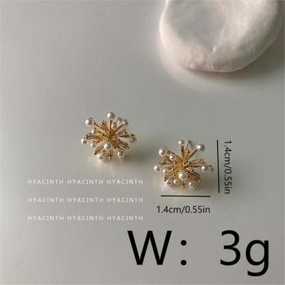 1 Pair IG Style Simple Style Flower Copper 18K Gold Plated Ear Studs