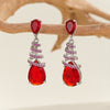 1 Pair Casual Elegant Water Droplets Copper Zircon Silver Plated Drop Earrings