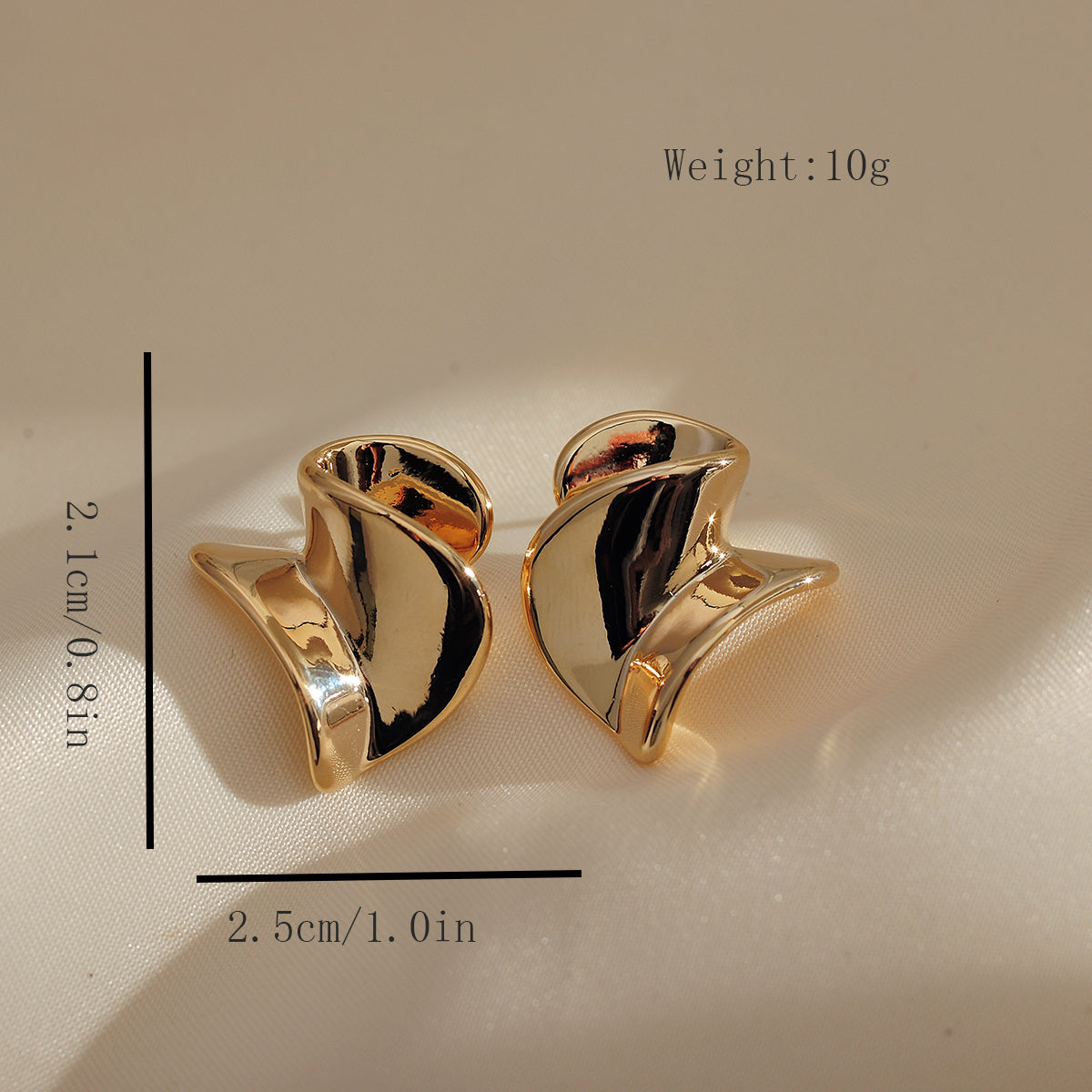 1 Pair Simple Style Classic Style Solid Color Plating Copper Gold Plated Ear Studs