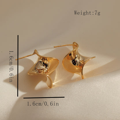 1 Pair Simple Style Classic Style Solid Color Plating Copper Gold Plated Ear Studs