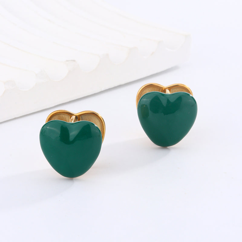 1 Pair Simple Style Classic Style Heart Shape Snake Scallop Enamel Plating Stainless Steel Titanium Steel 18K Gold Plated Ear Cuffs