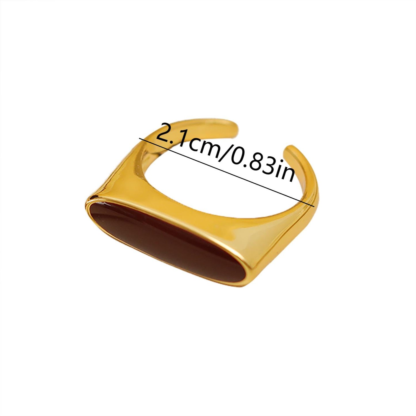 Wholesale Romantic Sweet Oval Copper Polishing Plating 18K Gold Plated Open Rings
