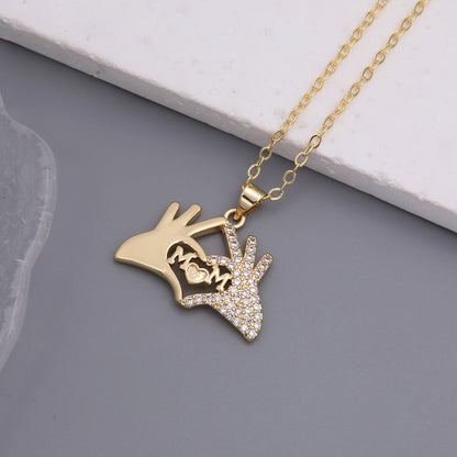 Copper 18K Gold Plated Simple Style Classic Style Heart Shape Plating Inlay Zircon Pendant Necklace