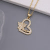 Copper 18K Gold Plated Simple Style Classic Style Heart Shape Plating Inlay Zircon Pendant Necklace