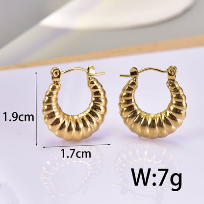 1 Pair Simple Style Geometric Plating Titanium Steel 18k Gold Plated Earrings Ear Studs