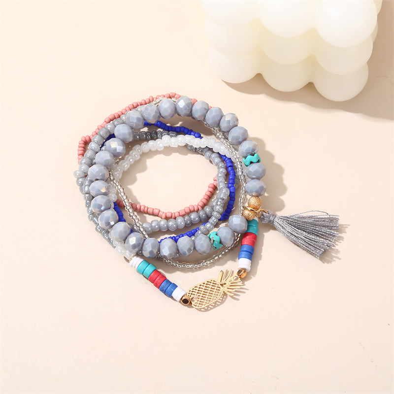 Ethnic Style Simple Style Pineapple Bird Glass Beaded Tassel Women's Bracelets