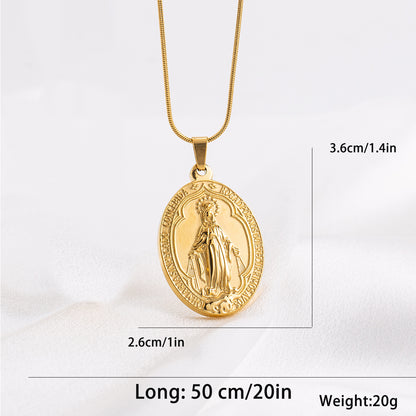 Stainless Steel 18K Gold Plated Casual Vacation Human Stamping Polishing Plating Pendant Necklace