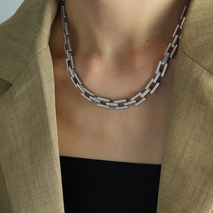Titanium Steel Simple Style Geometric Plating Bracelets Necklace