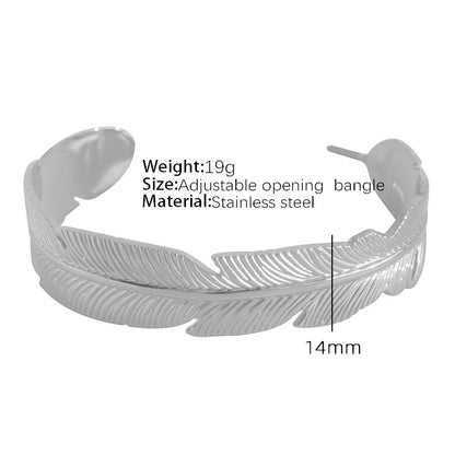 Titanium Steel IG Style Geometric Plating Bangle