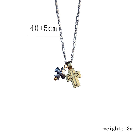 Sterling Silver Simple Style Classic Style Color Block Inlay Zircon Pendant Necklace