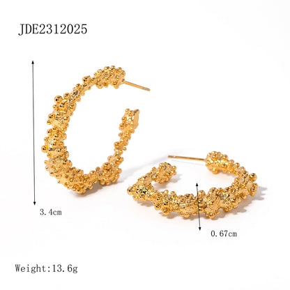 1 Pair Simple Style Classic Style C Shape Plating Stainless Steel 18K Gold Plated Ear Studs