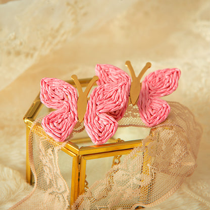 1 Pair Sweet Simple Style Butterfly Plating Three-dimensional Stainless Steel Gold Plated Ear Studs