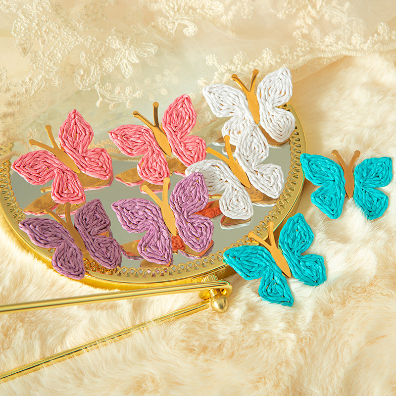 1 Pair Sweet Simple Style Butterfly Plating Three-dimensional Stainless Steel Gold Plated Ear Studs