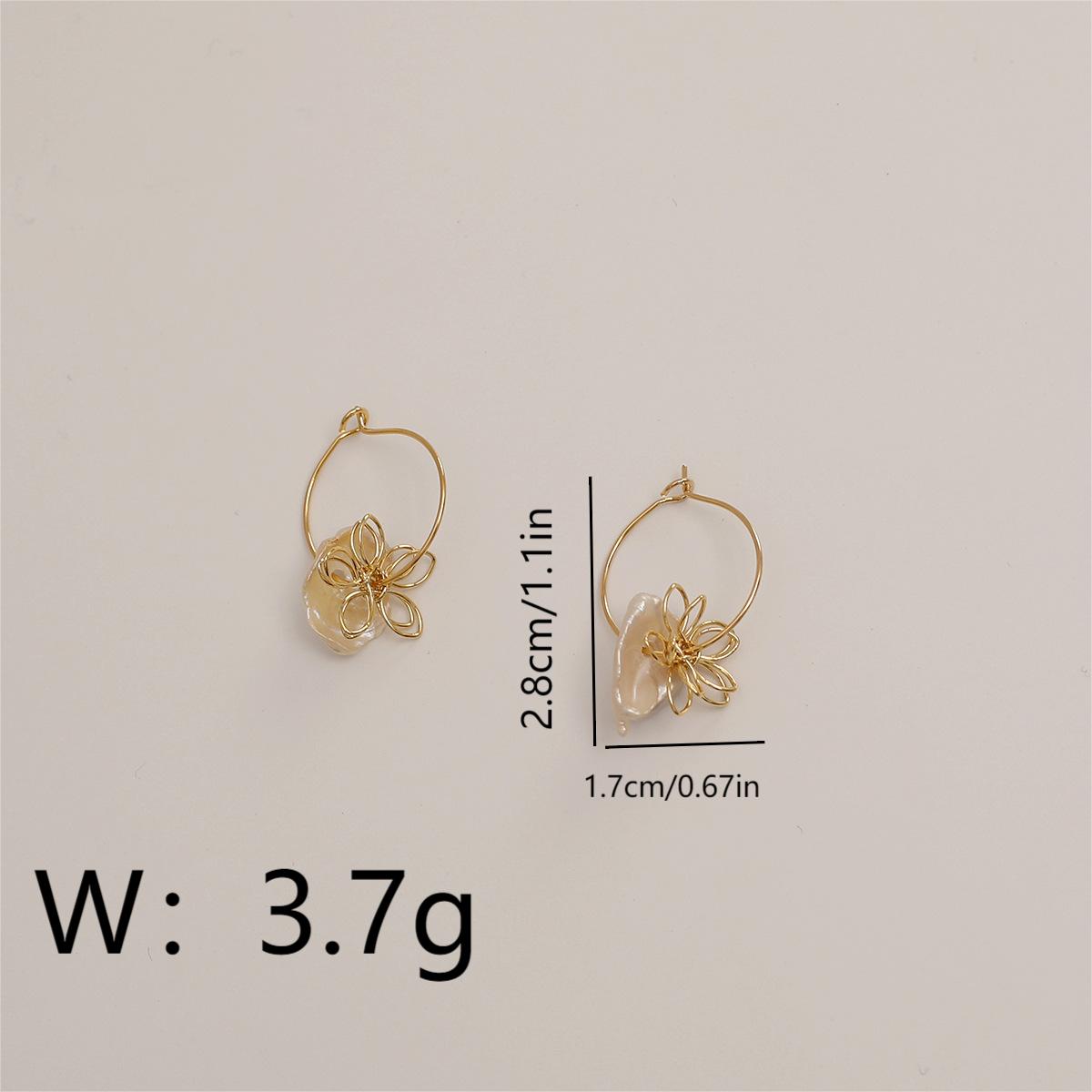 1 Pair Simple Style Shell Plating Copper 18K Gold Plated Drop Earrings