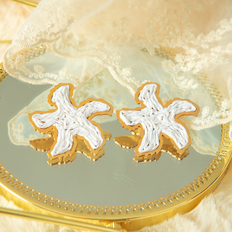 1 Pair Casual Vacation Starfish Plating Three-dimensional Stainless Steel Gold Plated Ear Studs
