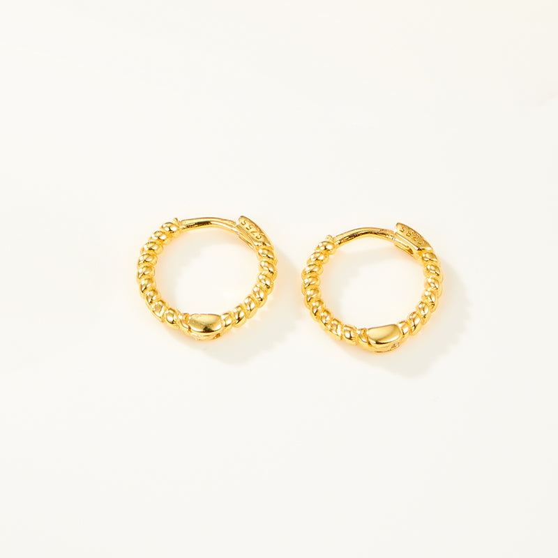 1 Pair Casual Hip-Hop Circle Round Plating Sterling Silver White Gold Plated Gold Plated Earrings