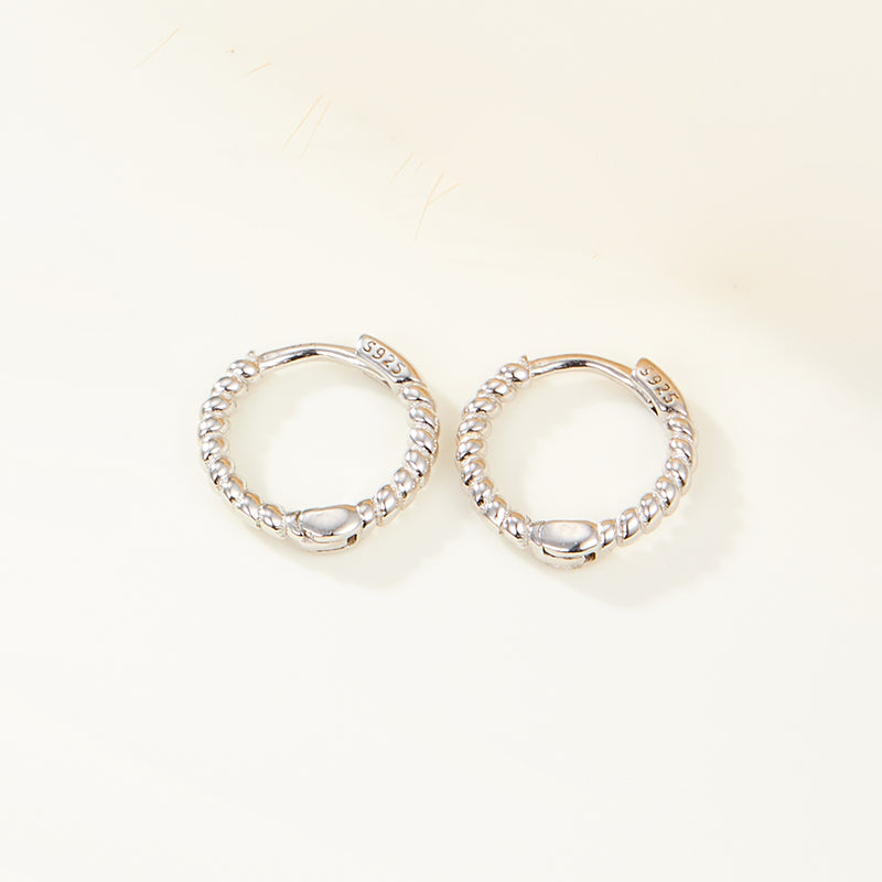 1 Pair Casual Hip-Hop Circle Round Plating Sterling Silver White Gold Plated Gold Plated Earrings