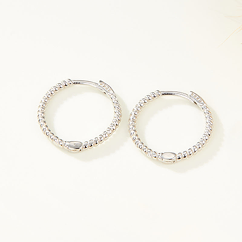 1 Pair Casual Hip-Hop Circle Round Plating Sterling Silver White Gold Plated Gold Plated Earrings