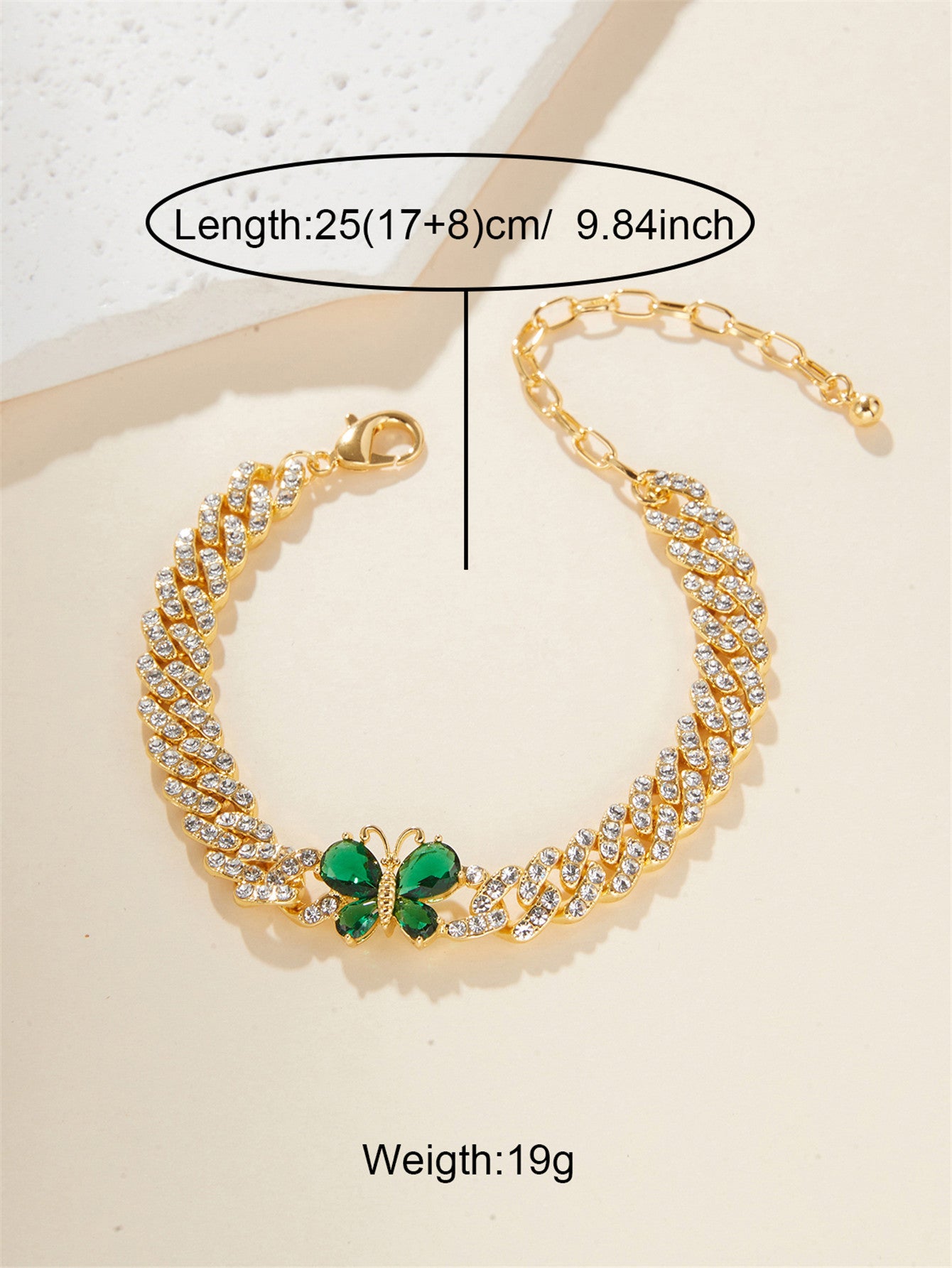 Hip-Hop Beach Geometric Alloy Inlay Rhinestones 18K Gold Plated Unisex Anklet