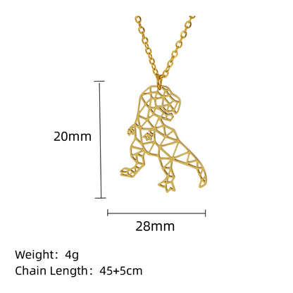 Stainless Steel 18K Gold Plated Simple Style Animal Plating Hollow Out Pendant Necklace