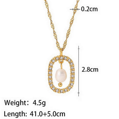 Stainless Steel Simple Style Butterfly Inlay Zircon Pendant Necklace