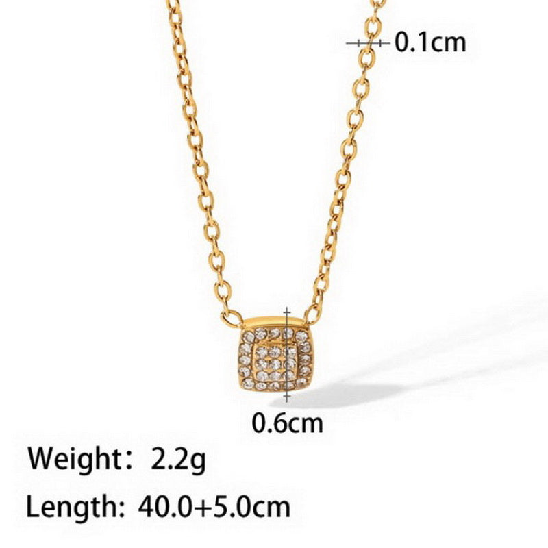 Stainless Steel Simple Style Butterfly Inlay Zircon Pendant Necklace